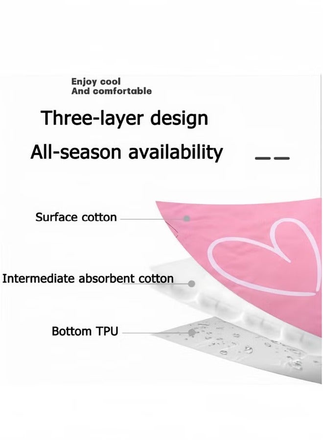 آيسيورا 70 × 90 سم وسادة سرير مضادة للماء للأطفال، وسادة مرتبة قابلة للغسل، وسادات سفلية قابلة لإعادة الاستخدام، غطاء لترطيب سلس للأطفال الصغار والكبار - Image 4